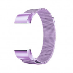 Bratara metalica pentru Fitbit Charge 2 cu inchide Culoare Violet, Marime L (Large) foto