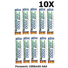 Panasonic 1000mAh AAA Rechargeable Battery NiMH Set 10 Buca?i foto