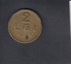 ROMANIA 1951 MONEDA 2 LEI CUPRU XF foto