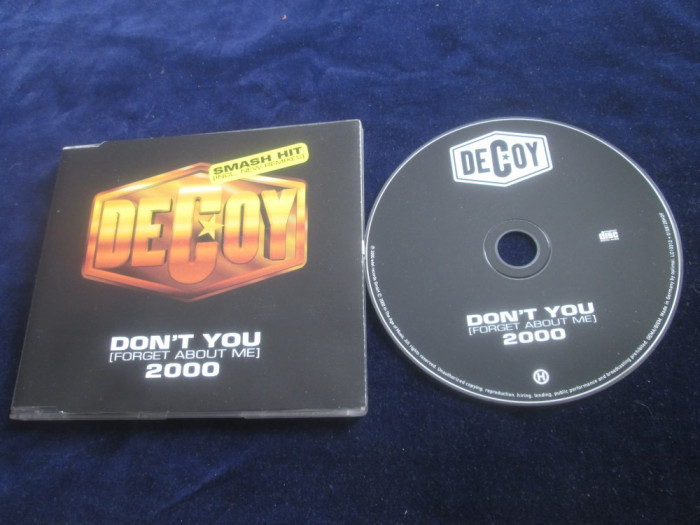 Decoy - Don&#039;t You (Forget Abouth Me ) _ maxi cd _ H Of Music ( Europa , 2000)