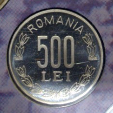 Moneda 500 lei 2004 PROOF (din set monetarie) foto