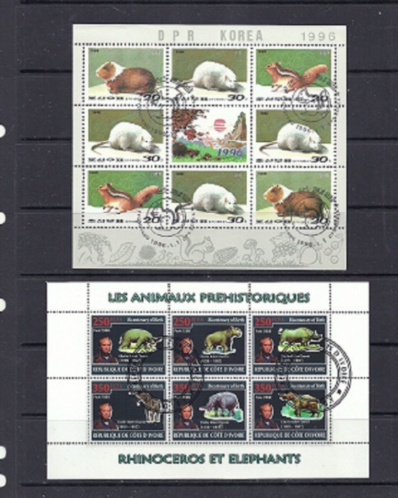 KOREA/COASTA DE FILDES - ELEFANTI, RINOCERI, ANIMALE MICI, blocuri stamp., DG9