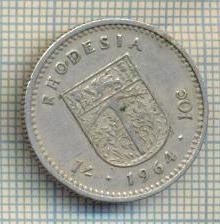 11290 MONEDA - RHODESIA - SHILLING = 10CENTS - ANUL 1964 -STAREA CARE SE VEDE foto