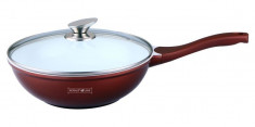 Wok acoperit cu ceramica 32cm bordo Cook Home foto