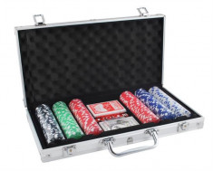 Set Joc de Poker 300 de Jetoane, Valiza Metalica si Accesorii Joc foto