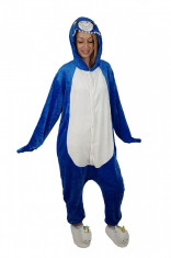 PJM57A-441 Pijama intreaga kigurumi, model rechin albastru foto