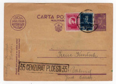 CARTE POSTALA MILITARA STAMPILA CENZURAT PLOIESTI 35 FRANCATURA MIXTA foto