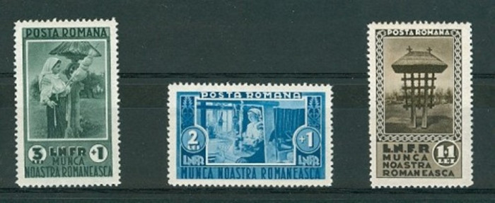 ROMANIA 1934 &ndash; MUNCA NOASTRA ROMANEASCA, LNFR, serie MNH, DG11
