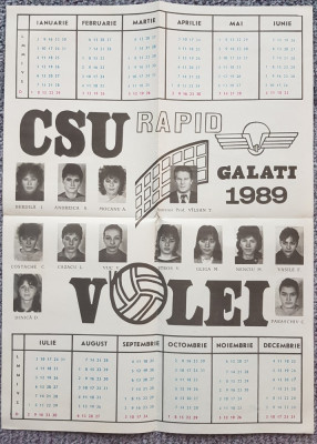 Calendar 1989 echipa volei feminin CSU Rapid Galati foto