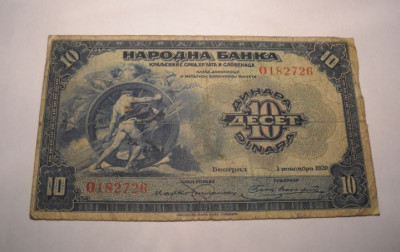 Iugoslavia Yugoslavia 10 Dinara 1920 Rara foto