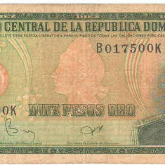 SV * Republica Dominicana 10 $ PESOS 1962 VF