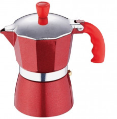 Fierbator cafea aluminiu 3persoane rosu Cook Home foto