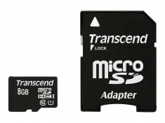 Card memorie Transcend 8GB Micro SDHC Class 10 UHS-I +adaptor SD foto