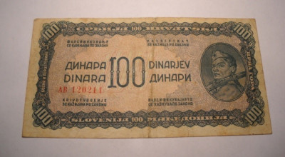 Iugoslavia Yugoslavia 100 Dinara 1944 Rara foto