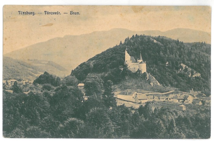 243 - BRAN, Brasov, Dracula Tower, Romania - old postcard - used - 1911