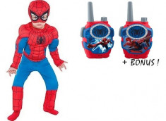 PROMOTIE! COSTUM SPIDERMAN COMPLET,BONUS 2 STATII EMISIE RECEPTIE SPIDERMAN!NOU. foto