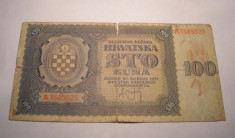 Croatia 100 Kuna 1941 foto