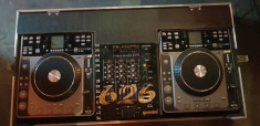 Set playere dj STANTON + mixer GEMINI + case (similar pioneer denon numark) foto