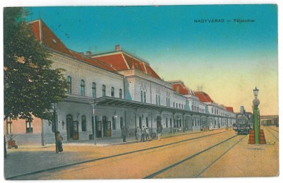 4316 - ORADEA, Railway Station, Romania - old postcard - used - 1916 foto