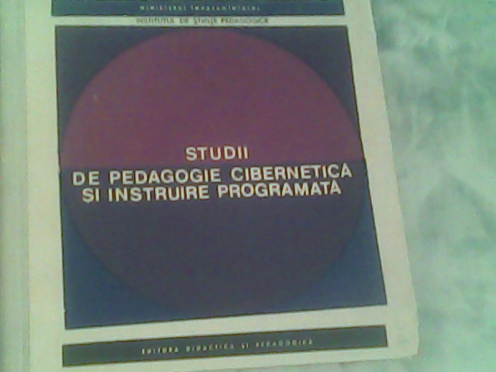 Studii de pedagogie cibernetica si instruire programata-Conf.Univ.V.Bundescu