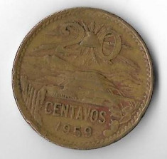Moneda 20 centavos 1959 - Mexic foto