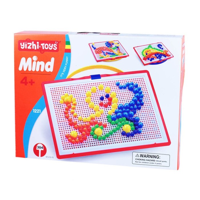 Joc tip mozaic tip peg Yizki Toys Mind, 304 piese Joc tip mozaic tip peg Yizki Toys Mind, 304 piese