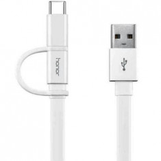 Cablu de date si incarcare Huawei 2 in 1 Micro USB/ Type C 4071417 White foto