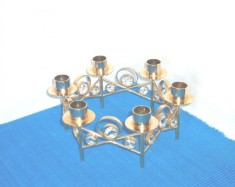 Sfesnic 6 focuri, alama placata cu aur 24K, cristale Swarovski - Lovsjo Suedia