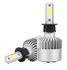 Set 2 leduri H3 COB Canbus pentru far auto putere 72W, luminozitate 8000 Lm, 12V - 24V foto