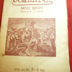 Revista Ramuri 1926 nr.3-4 -Drum Drept -Director N.Iorga , 55 pag