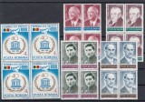 ROMANIA 1986 LP 1169 ANIVERSARI BLOCURI DE 4 TIMBRE MNH