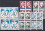 ROMANIA 1986 LP 1169 ANIVERSARI BLOCURI DE 4 TIMBRE MNH, Nestampilat