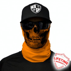 Bandana/Face Shield/Cagula/Esarfa - Tactical | Orange Skull, made in USA foto