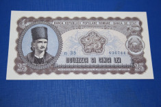 Bancnota 25 LEI 1952 UNC foto