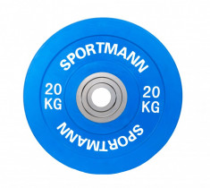 Greutate Cauciuc Bumper Plate SPORTMANN - 20 kg / 51 mm - Albastru foto