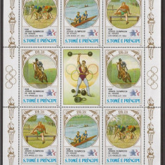 S. TOME E PRINCIPE 1983 SPORT J.O. de VARA ( bloc dantelat) MNH