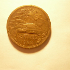 Moneda 20 centavos 1960 Mexic , bronz