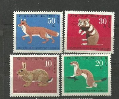 GERMANIA (BERLIN) 1967 &amp;ndash; ANIMALE SALBATICE MICI, serie MNH, DF5 foto