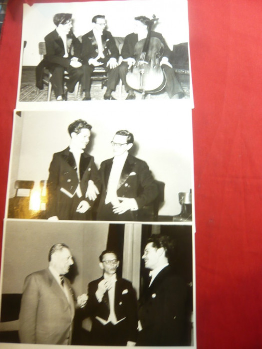 3 Fotografii al lui P.Constantinescu-Iasi cu Absolventi Consevator 1958 +Program