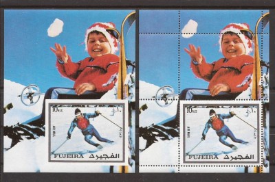 FUJEIRA 1972 SPORT J.O. de IARNA ( colita dt. + colita ndt.) MNH foto