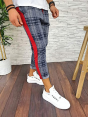 Pantaloni de trening pentru barbati in carouri - PREMIUM - BLEUMARIN A2777 97-3 foto