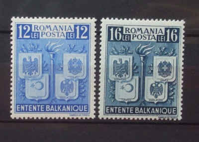 ROMANIA 1940 &amp;ndash; INTELEGEREA BALCANICA, serie nestampilata, DF6 foto