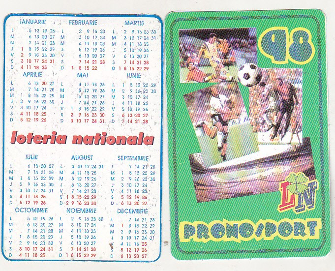 bnk cld Calendar de buzunar 1998 - Loteria Nationala