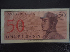 BANCNOTA INDONESIA-50 SEN-1964-NECIRCULATA foto