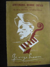 Program - Festival George Enescu, 22 septembrie 1981 foto