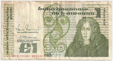 IRLANDA 1 LIRA POUND 1989 F foto