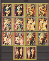 GUINEA ECUATORIALA 1973 PICTURA RUBENS (serie dantelata x 2) MNH foto