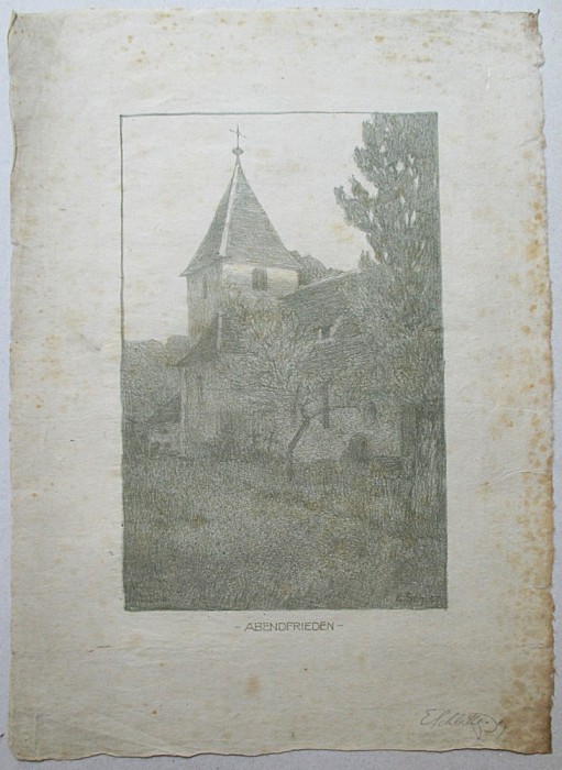 Linistea de seara - semnat E.Schlotter &#039;07 (1907)