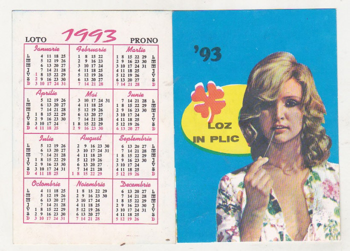 bnk cld Calendar de buzunar 1993 - Loteria Nationala