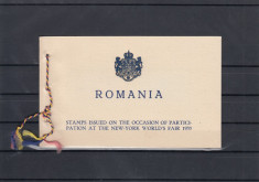 ROMANIA 1939 LP 129 EXPOZITIA NEW-YORK SERIE IN CARNET foto